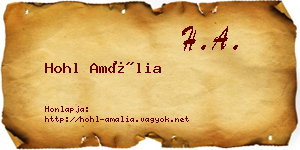 Hohl Amália névjegykártya